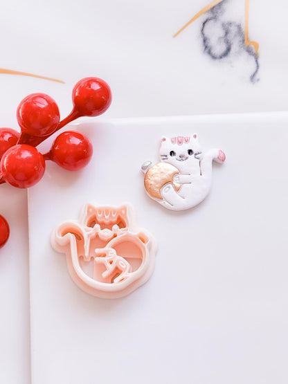 Winter Fairy Cat Ornament Polymer Clay Cutter Set Holiday Earrings & Jewelry