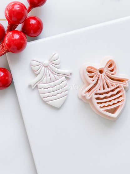 Winter Fairy Bow Ornament Polymer Clay Cutter Christmas Earrings and Decorations