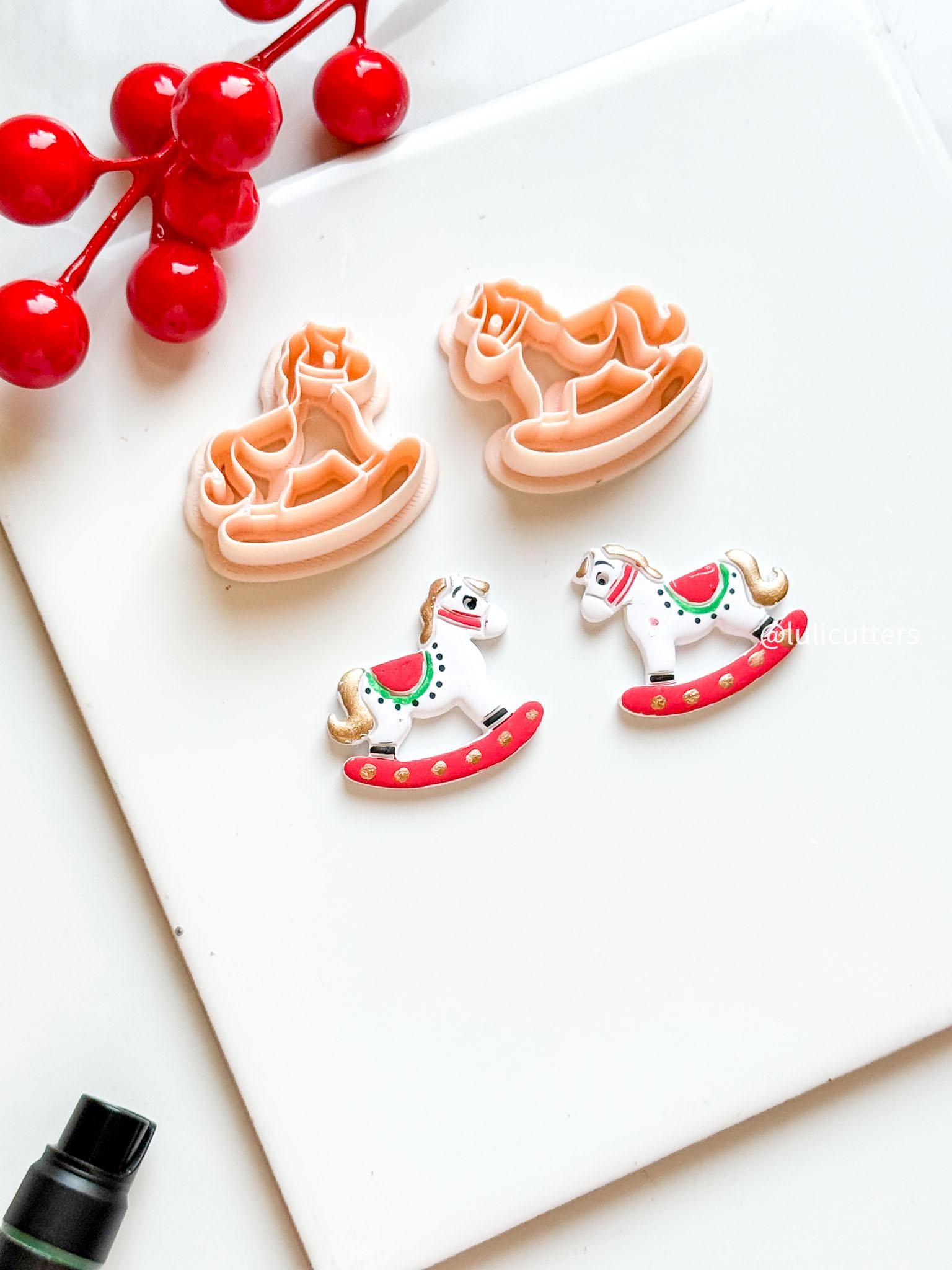 Rocking Horse Polymer Clay Earring Cutter Holiday Ornament and Charm Making Tool