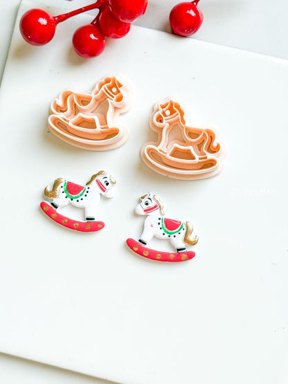 Rocking Horse Polymer Clay Earring Cutter Holiday Ornament and Charm Making Tool