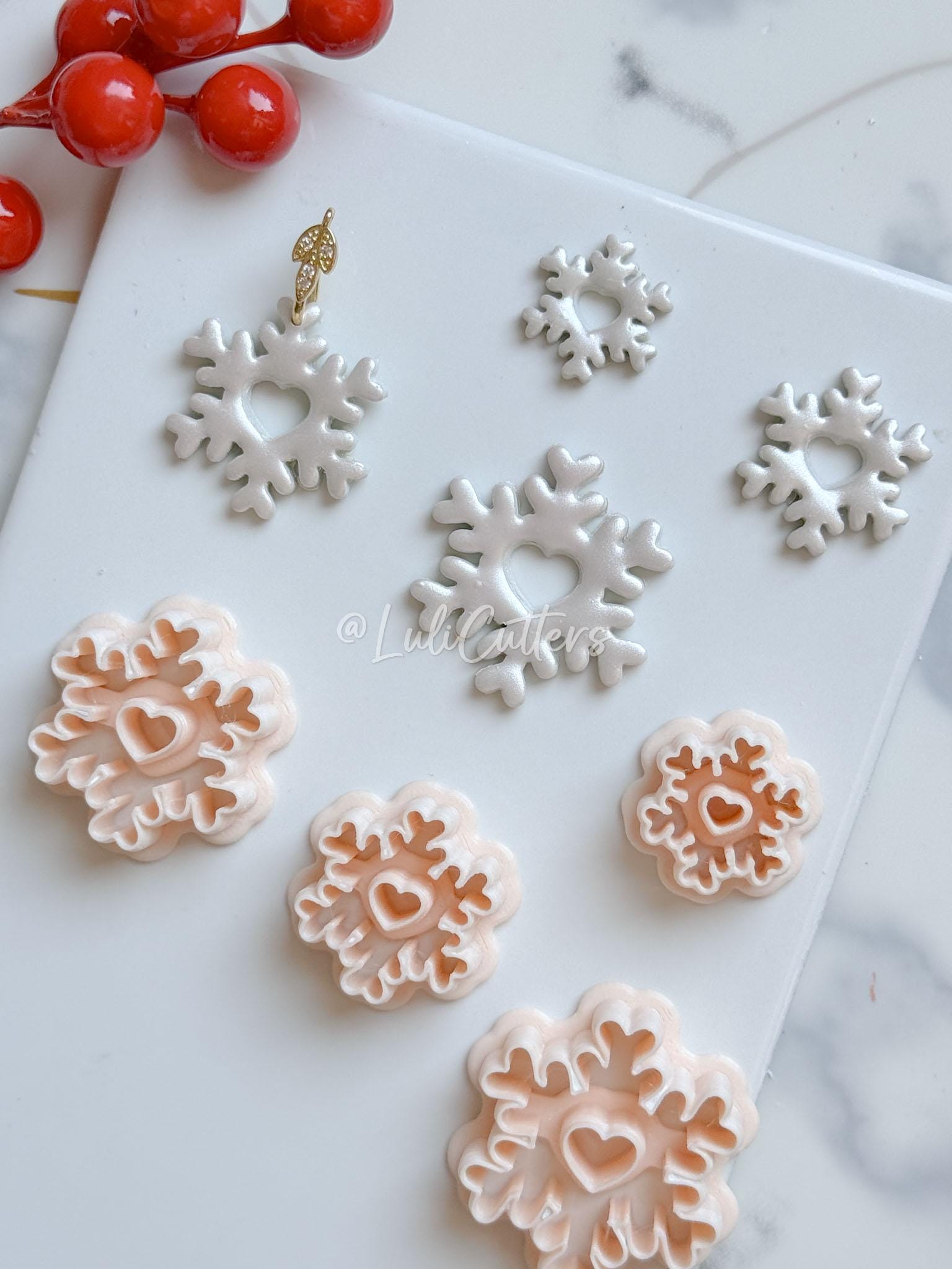 Snowflake Clay Cutter: Winter Fairy Earring & Ornament Design