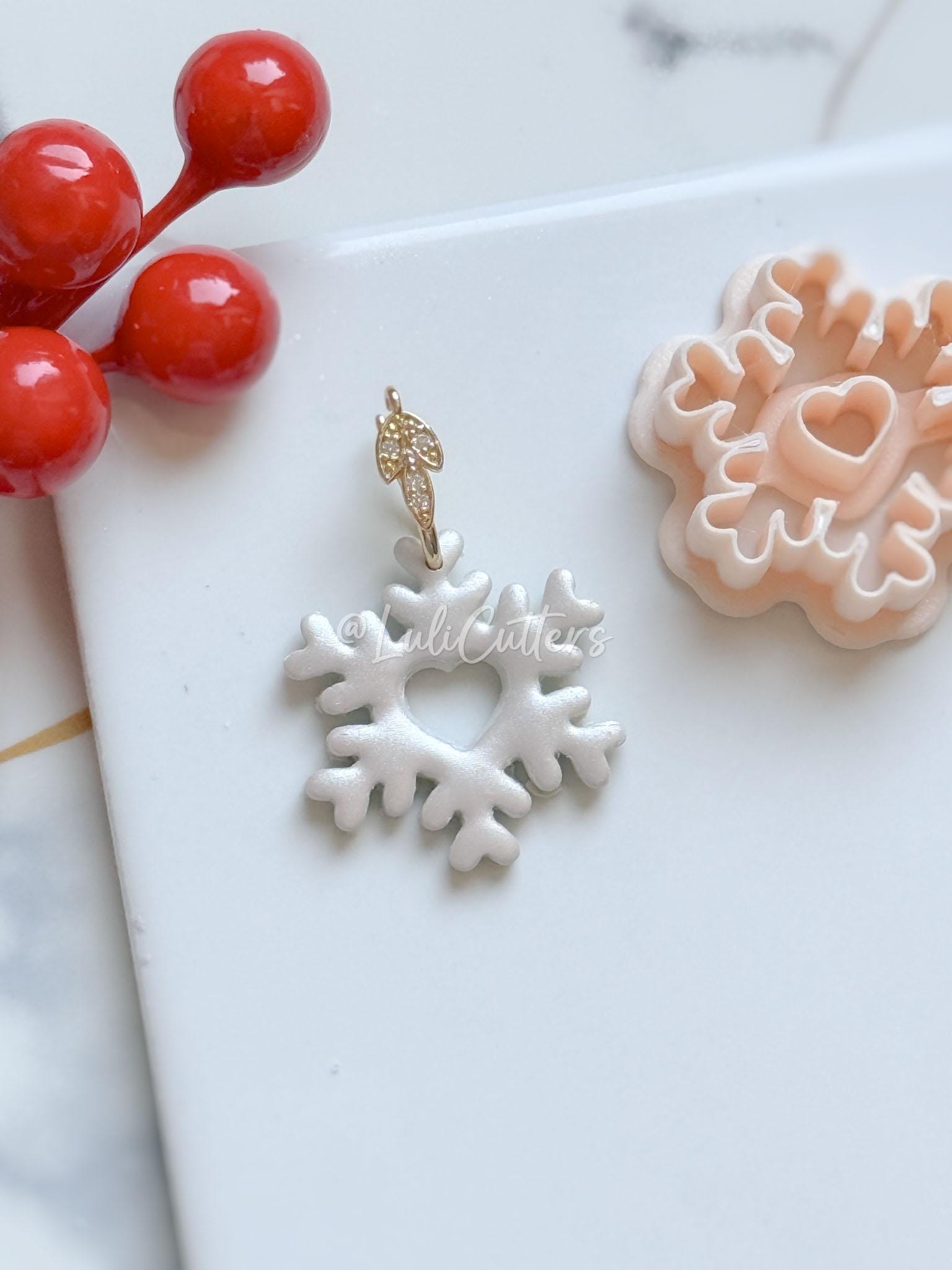 Snowflake Clay Cutter: Winter Fairy Earring & Ornament Design
