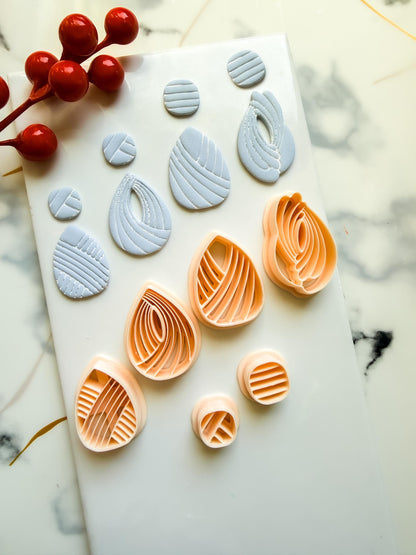 Layered Teardrop Polymer Clay Cutter Set Modern Geometric Earring Shapes