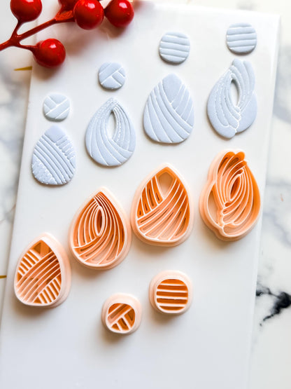 Layered Teardrop Polymer Clay Cutter Set Modern Geometric Earring Shapes