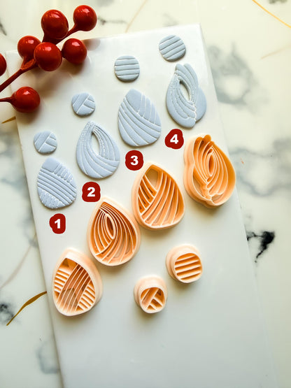 Layered Teardrop Polymer Clay Cutter Set Modern Geometric Earring Shapes