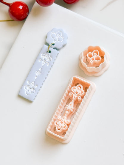 Floral Bar Polymer Clay Cutter Set Rectangle Drop Earring Shapes