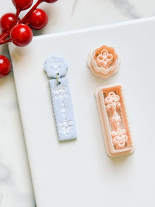 Floral Bar Polymer Clay Cutter Set Rectangle Drop Earring Shapes
