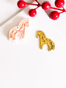 Nordic Dala Horse Polymer Clay Cutter for Earrings and Christmas Ornaments