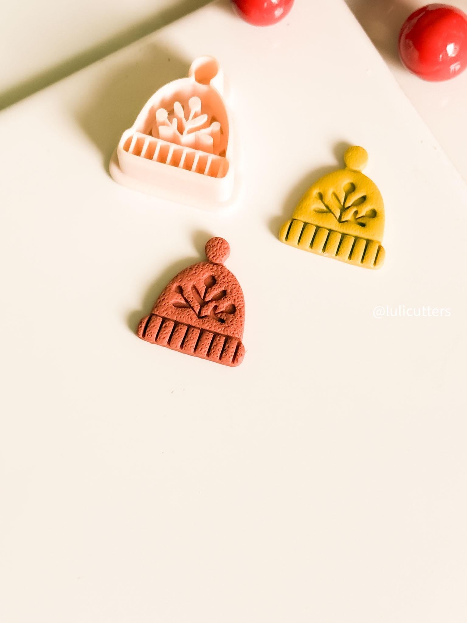 Nordic Folk Floral Beanie Polymer Clay Earring Cutter