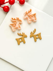 Nordic Reindeer with Heart Clay Cutter Christmas Earrings & Ornaments