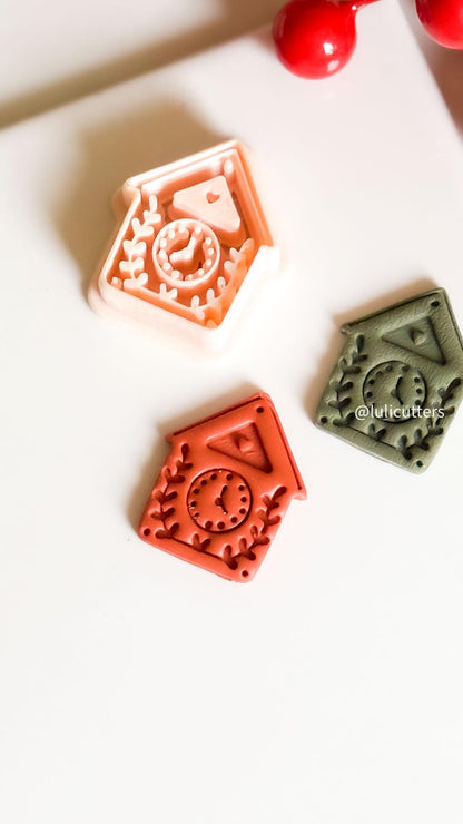 Nordic Cuckoo Clock Polymer Clay Cutter Folk Art Christmas Earring Tool