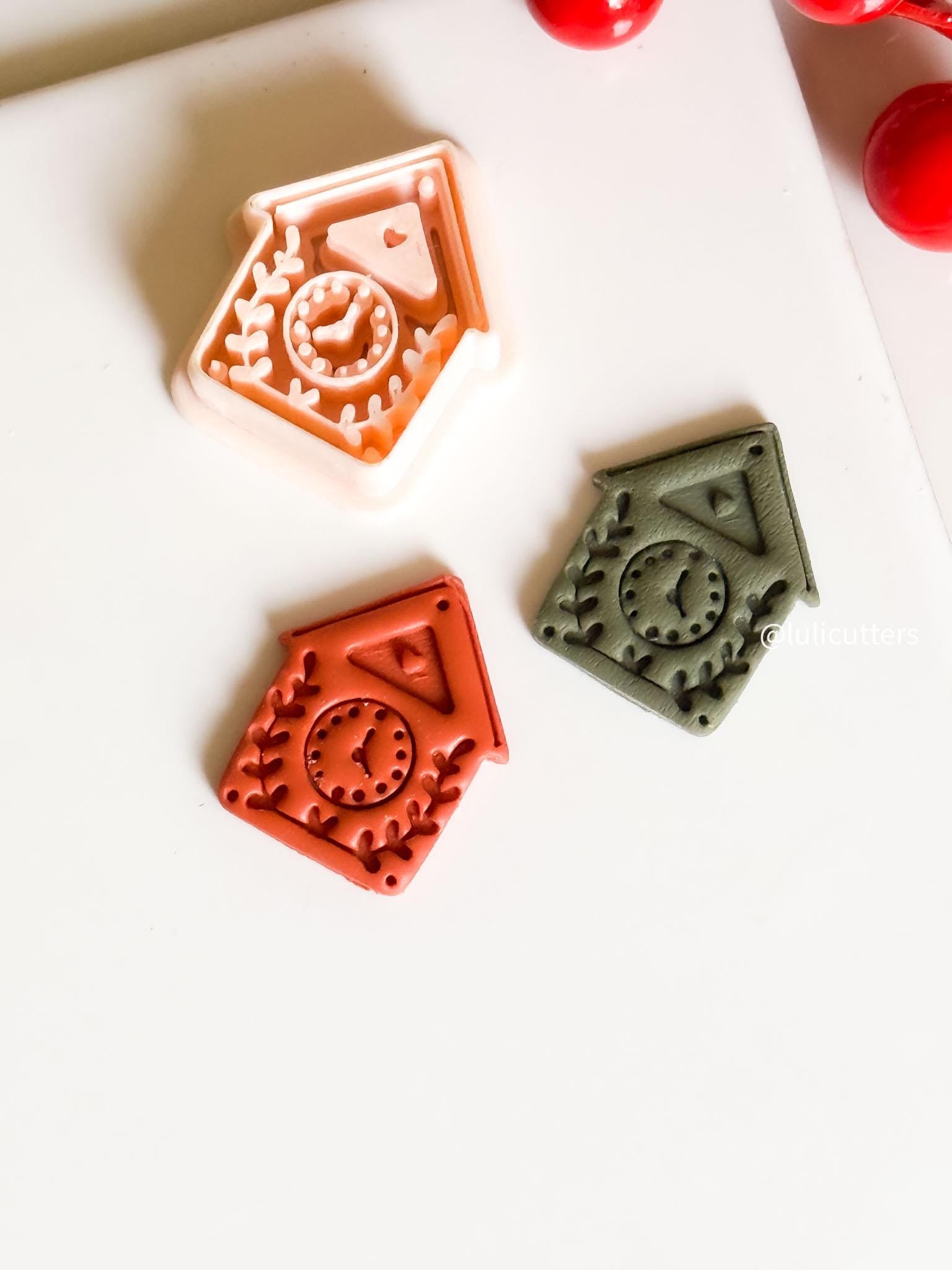 Nordic Cuckoo Clock Polymer Clay Cutter Folk Art Christmas Earring Tool