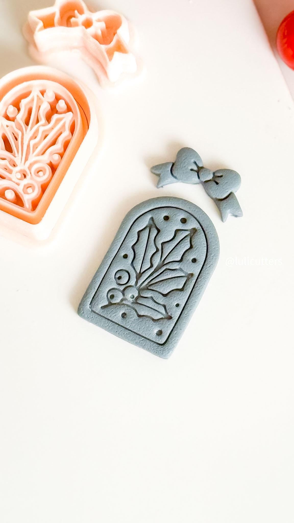 Holly Leaves Polymer Clay Cutter Christmas Arch Dangle Earring Jewelry Tool