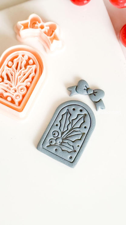 Holly Leaves Polymer Clay Cutter Christmas Arch Dangle Earring Jewelry Tool