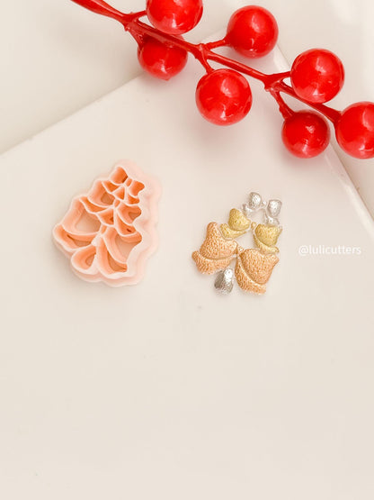 Winter Fairy Layered Bow Christmas Tree Polymer Clay Cutter for Earrings & Ornaments