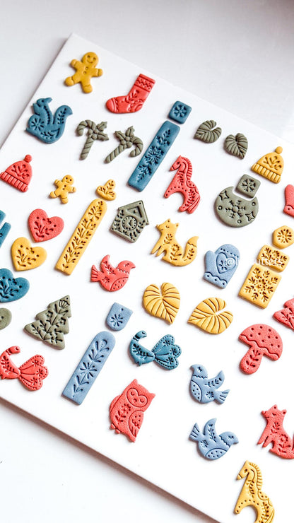 Nordic Floral Polymer Clay Cutter Long Bar Dangle Earring Jewelry Tool