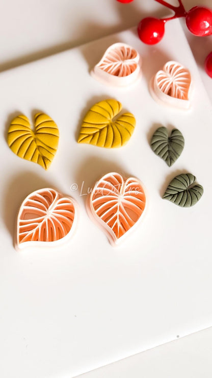 Monstera Leaf Polymer Clay Cutter Tropical Leaf Design for Earrings & Jewelry