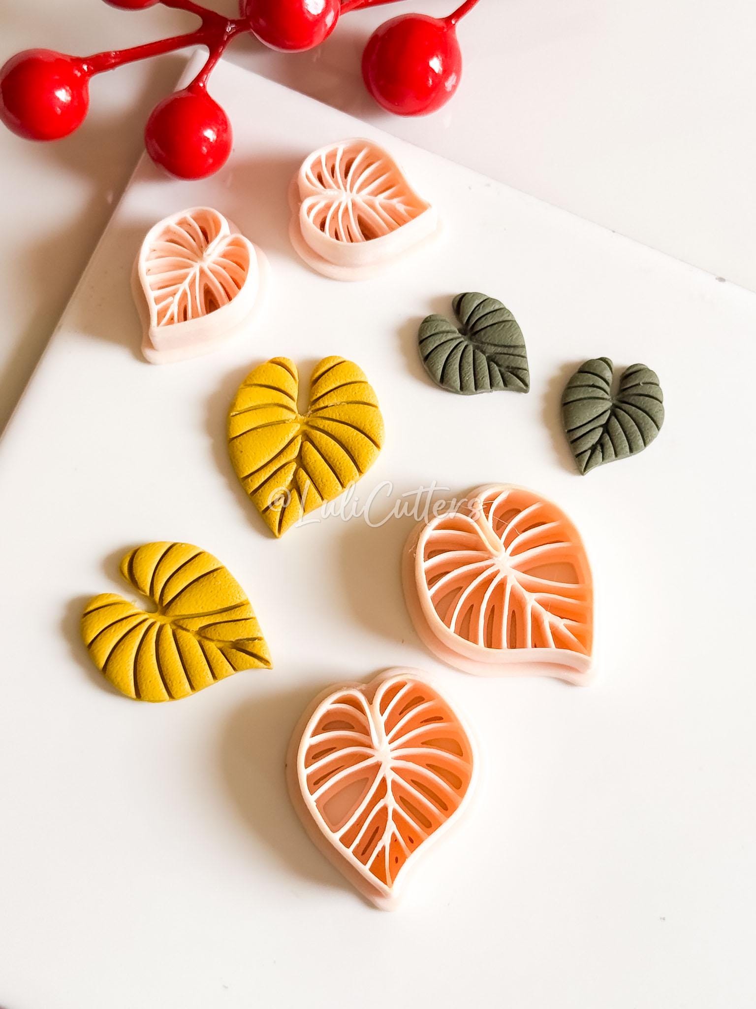 Monstera Leaf Polymer Clay Cutter Tropical Leaf Design for Earrings & Jewelry