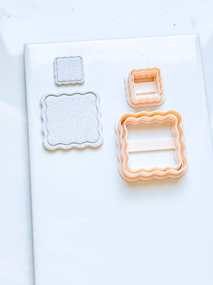 Scalloped Square Polymer Clay Cutter Wavy Edge Shape Tool for Earrings and Jewelry Making