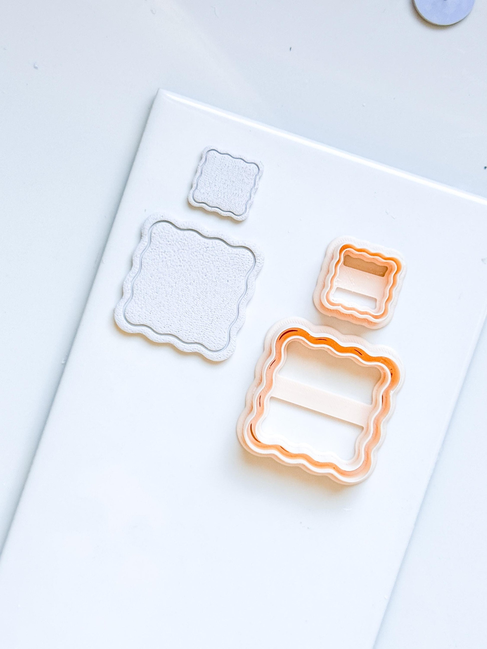 Scalloped Square Polymer Clay Cutter Wavy Edge Shape Tool for Earrings and Jewelry Making