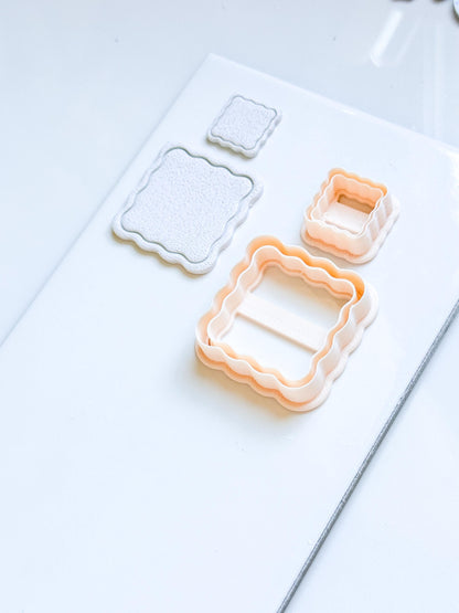 Scalloped Square Polymer Clay Cutter Wavy Edge Shape Tool for Earrings and Jewelry Making