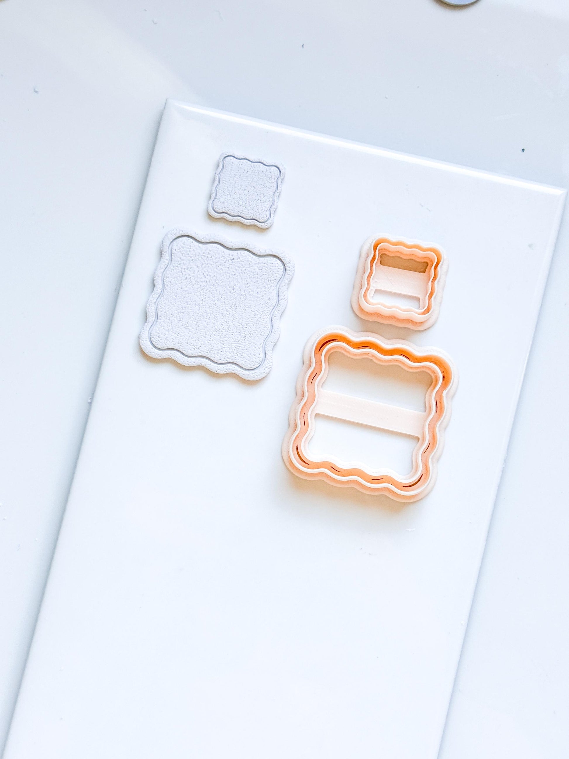 Scalloped Square Polymer Clay Cutter Wavy Edge Shape Tool for Earrings and Jewelry Making