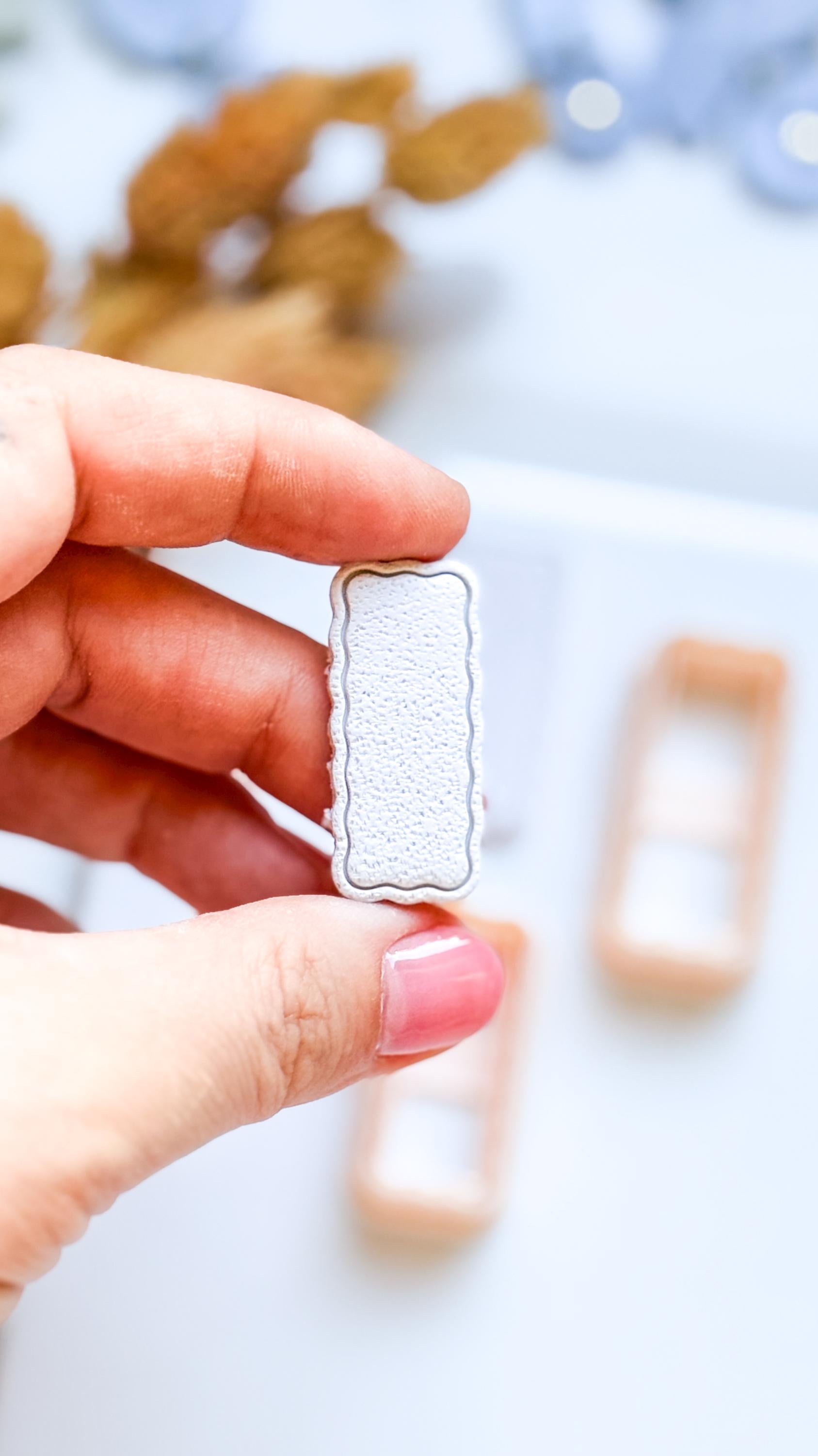 Scalloped Bar Polymer Clay Cutter: Wavy Rectangle Jewelry Tool