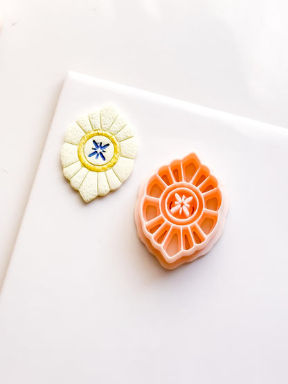 Polymer Clay Floral Medallion Cutter Sunburst Petal Design