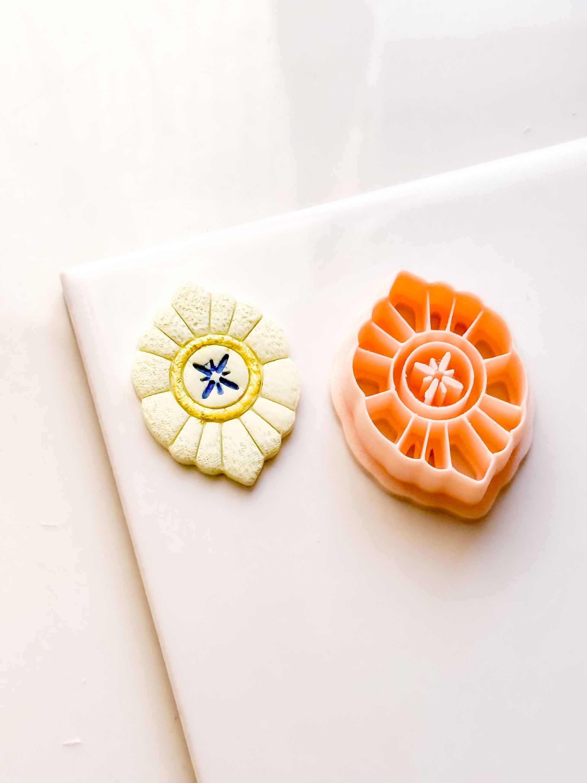 Polymer Clay Floral Medallion Cutter Sunburst Petal Design