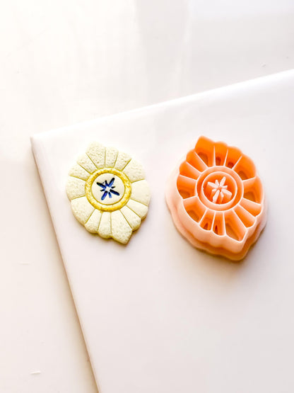 Polymer Clay Floral Medallion Cutter Sunburst Petal Design