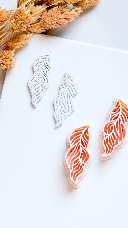 Leaf Polymer Clay Cutter with Vein Texture, Botanical Earring Shape