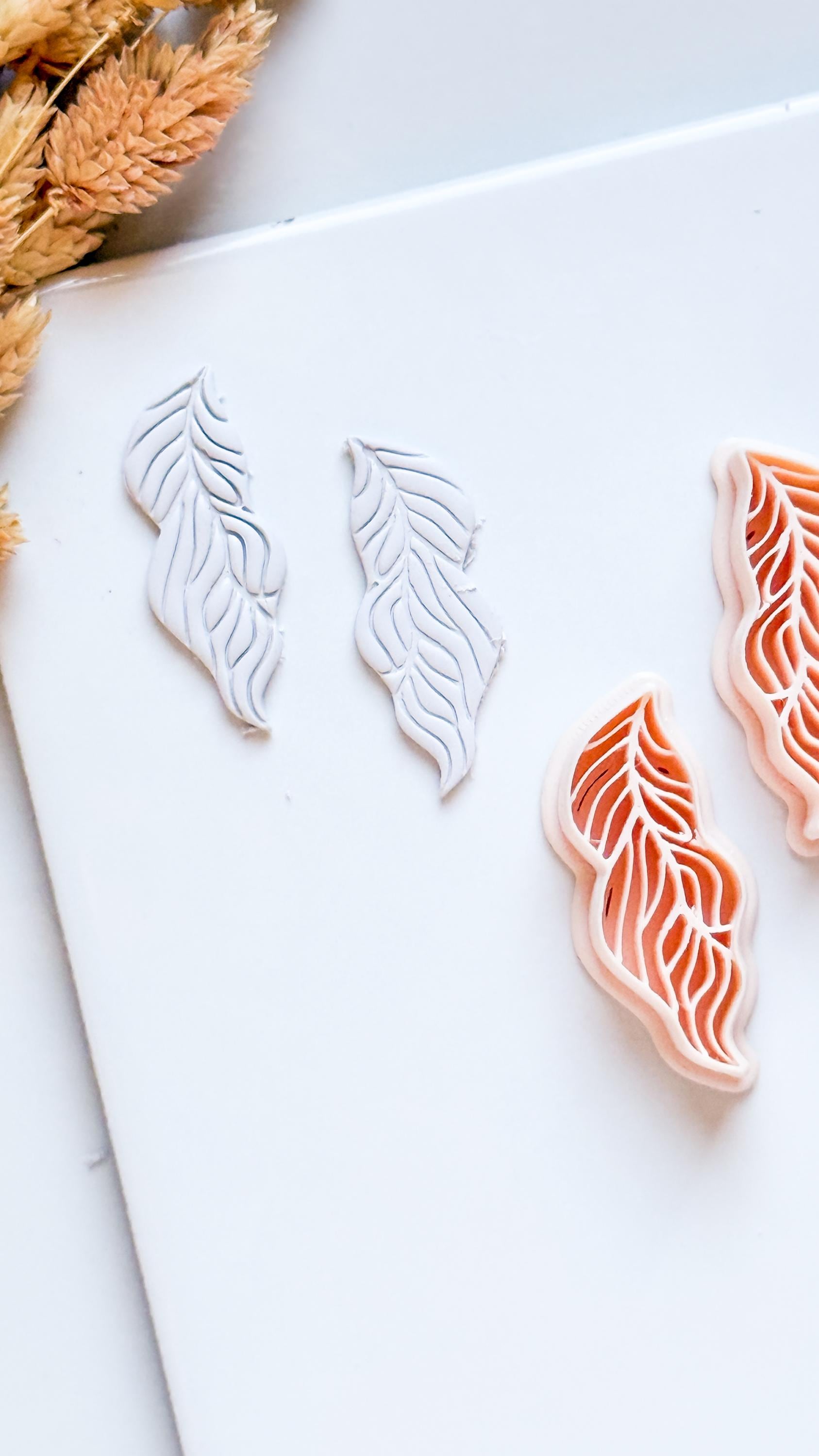 Leaf Polymer Clay Cutter with Vein Texture, Botanical Earring Shape