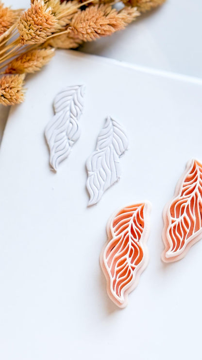 Leaf Polymer Clay Cutter with Vein Texture, Botanical Earring Shape