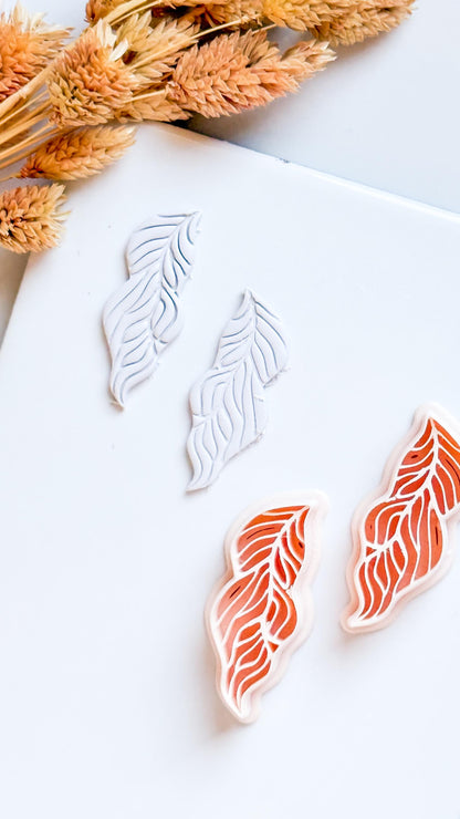Leaf Polymer Clay Cutter with Vein Texture, Botanical Earring Shape