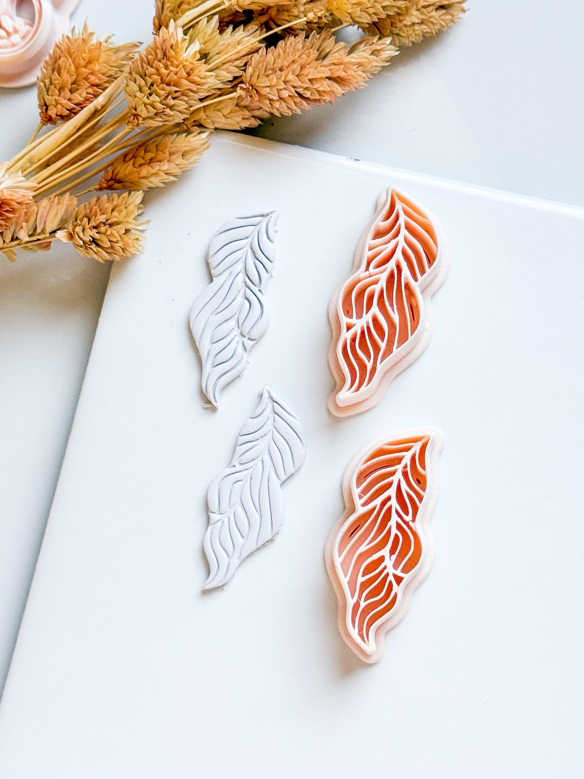 Leaf Polymer Clay Cutter with Vein Texture, Botanical Earring Shape