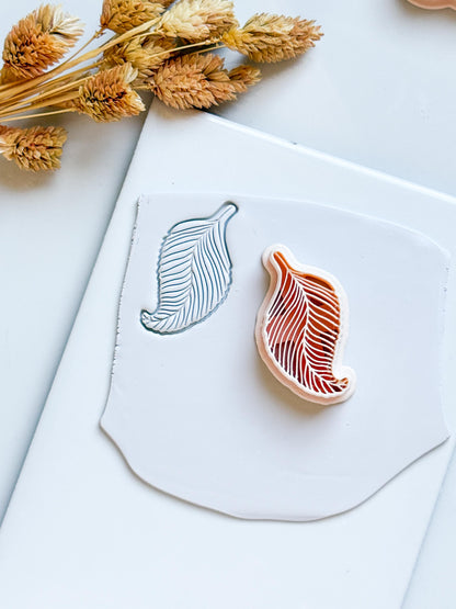 Curved Leaf Polymer Clay Cutter Embossed Botanical Earring Shape