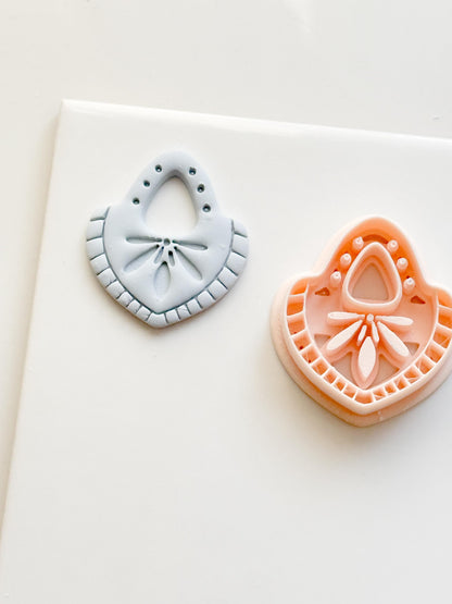 Boho Teardrop Polymer Clay Cutter Embossed Geometric Earring Shape