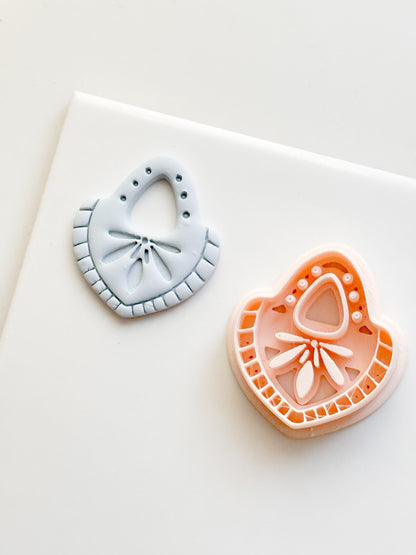 Boho Teardrop Polymer Clay Cutter Embossed Geometric Earring Shape