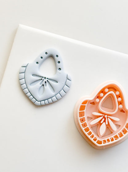 Boho Teardrop Polymer Clay Cutter Embossed Geometric Earring Shape