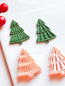 Ribbed Christmas Tree Clay Cutter Set for Earring and Ornaments