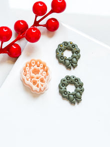 Christmas Wreath Polymer Clay Cutter Holiday Earrings and Ornaments