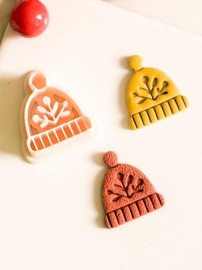Nordic Folk Floral Beanie Polymer Clay Earring Cutter