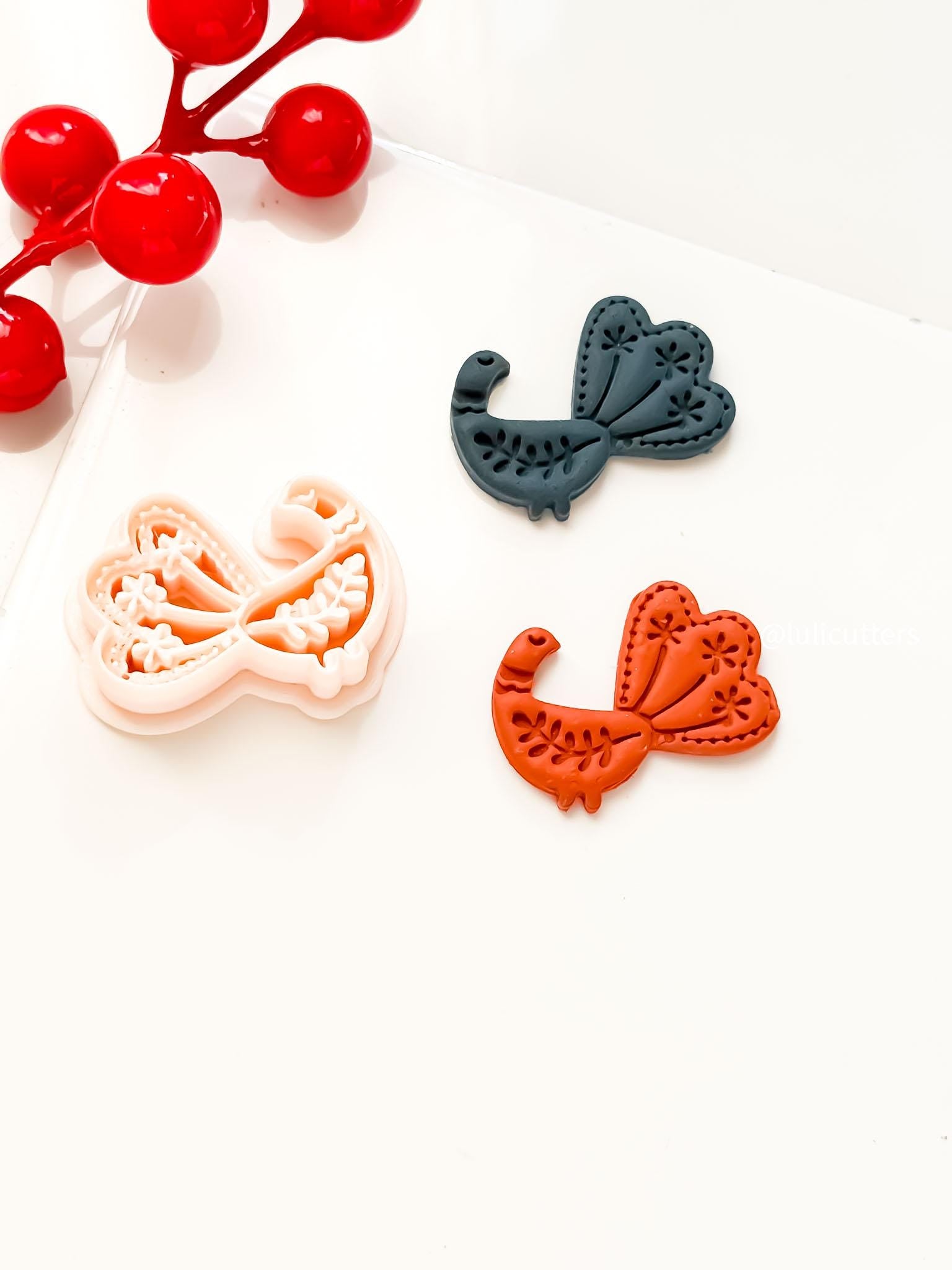 Nordic Peacock Polymer Clay Cutter for Earrings and Ornaments