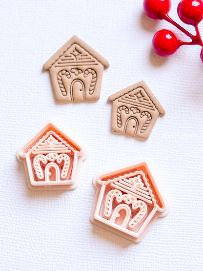 Winter Fairy Gingerbread House Polymer Clay Cutter Christmas Earring and Jewelry Making Tool