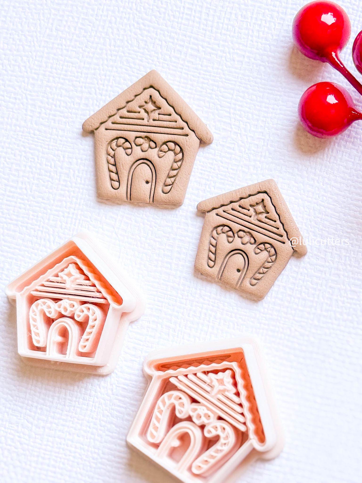 Winter Fairy Gingerbread House Polymer Clay Cutter Christmas Earring and Jewelry Making Tool