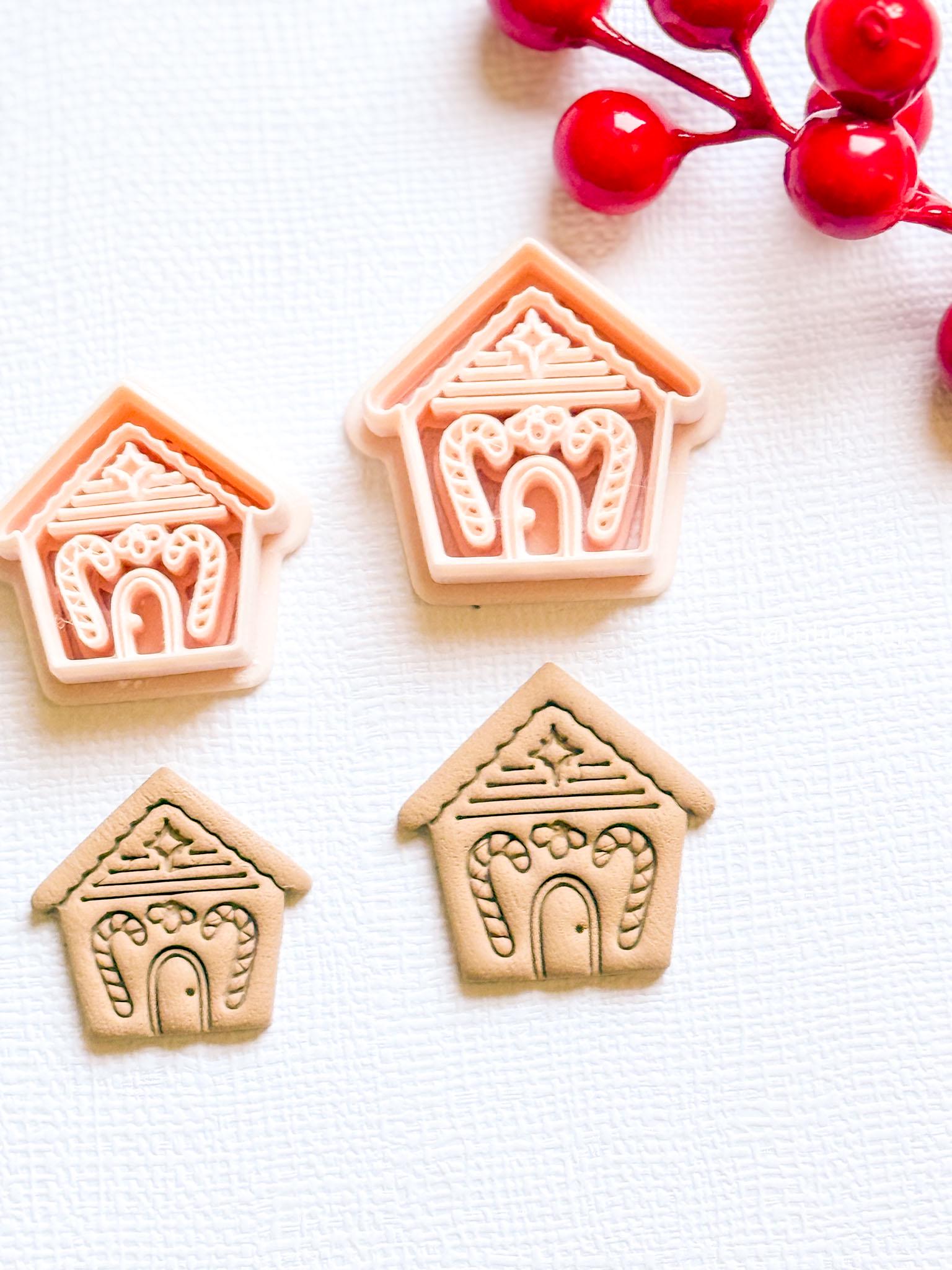 Winter Fairy Gingerbread House Polymer Clay Cutter Christmas Earring and Jewelry Making Tool