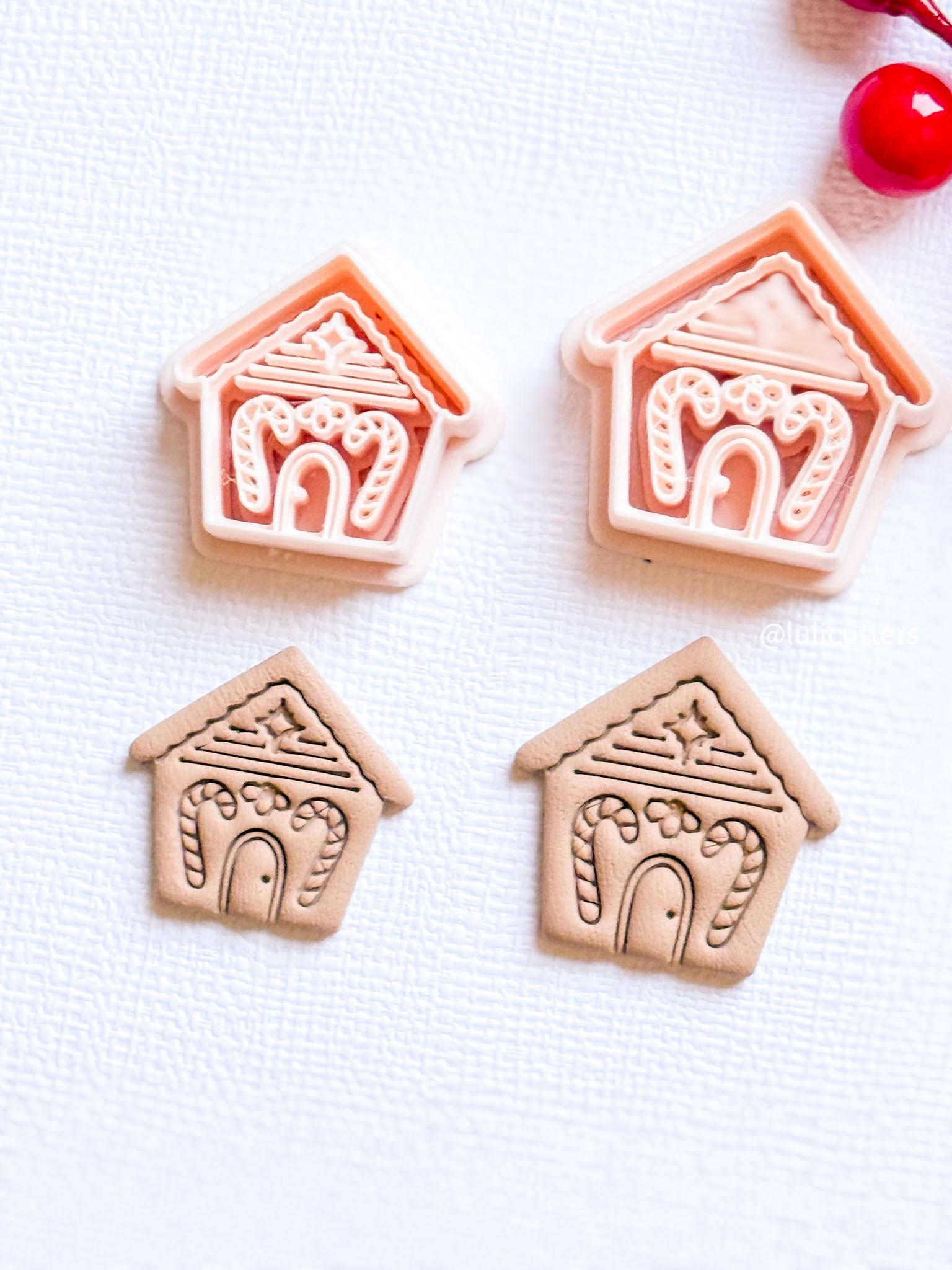 Winter Fairy Gingerbread House Polymer Clay Cutter Christmas Earring and Jewelry Making Tool