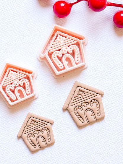 Winter Fairy Gingerbread House Polymer Clay Cutter Christmas Earring and Jewelry Making Tool