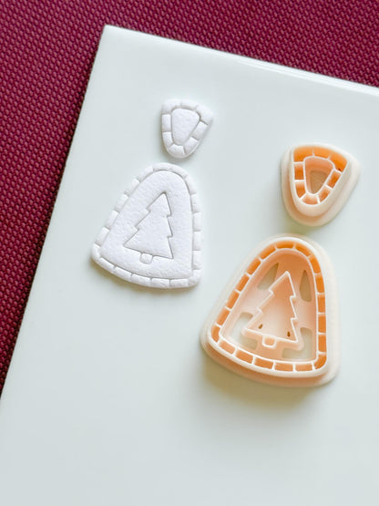 Christmas Tree Dangle Earring Polymer Clay Cutter Set Holiday Jewelry Making