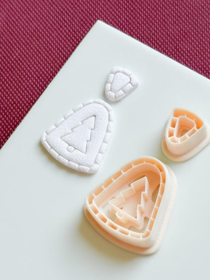 Christmas Tree Dangle Earring Polymer Clay Cutter Set Holiday Jewelry Making